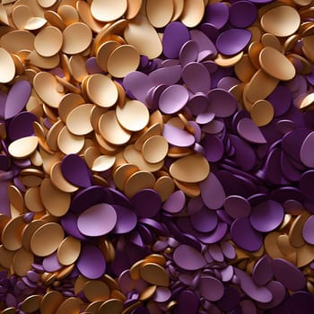 Elegant and modern. Gold and purple confetti as abstract background, wallpaper, banner, texture design with pattern - vector.