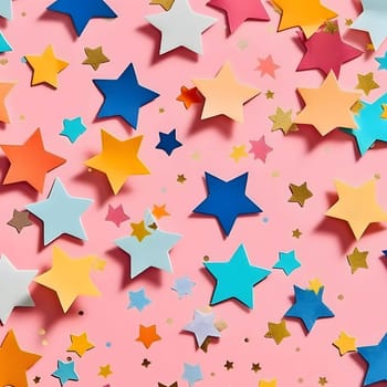 Elegant and modern. Colorful sars as abstract background, wallpaper, banner, texture design with pattern - vector. Pink background.