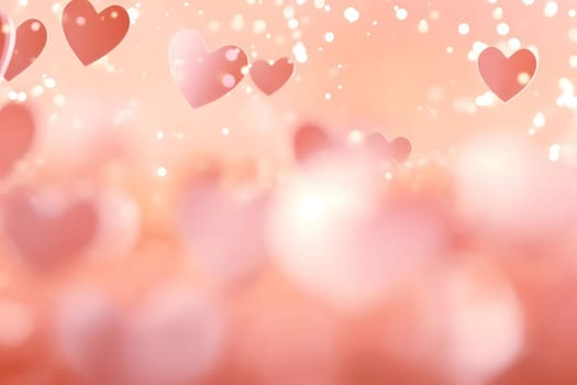 Colorful: pink and white hearts on a light background, confetti,New Year's Eve bright background, banner with space for your own content. Blank space for the inscription.