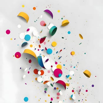 Colorful confetti on a bright solid background. New Year's party and celebrations. A time of celebration and resolutions.
