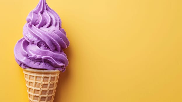 Ice cream on cone. dessert for summer season.