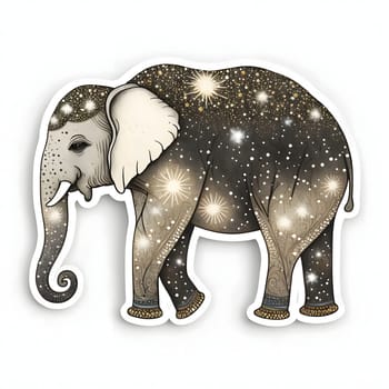 Sticker elephant. The Christmas star as a symbol of the birth of the savior. A Time of Joy and Celebration.