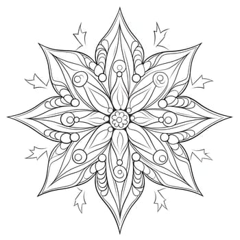 Christmas star as a black and white coloring card. The Christmas star as a symbol of the birth of the savior. A Time of Joy and Celebration.