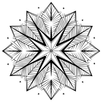 Christmas star as a black and white coloring card. The Christmas star as a symbol of the birth of the savior. A Time of Joy and Celebration.