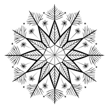 Christmas star as a black and white coloring card. The Christmas star as a symbol of the birth of the savior. A Time of Joy and Celebration.