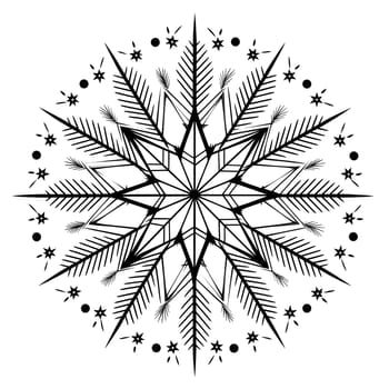 Christmas star as a black and white coloring card. The Christmas star as a symbol of the birth of the savior. A Time of Joy and Celebration.