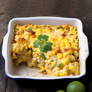 Roast with the addition of corn seeds. Corn as a dish of thanksgiving for the harvest. An atmosphere of joy and celebration.