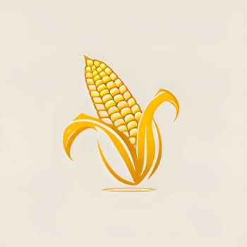 Modern logo corn with kernels on bright background. Corn as a dish of thanksgiving for the harvest. An atmosphere of joy and celebration.