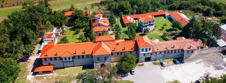 Panoramic  view of Medieval Arapovo Monastery dedicated to Saint Nedelya, Plovdiv Region, Bulgaria