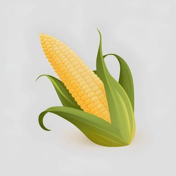 Logo corn in leaf on isolated background. Corn as a dish of thanksgiving for the harvest. An atmosphere of joy and celebration.