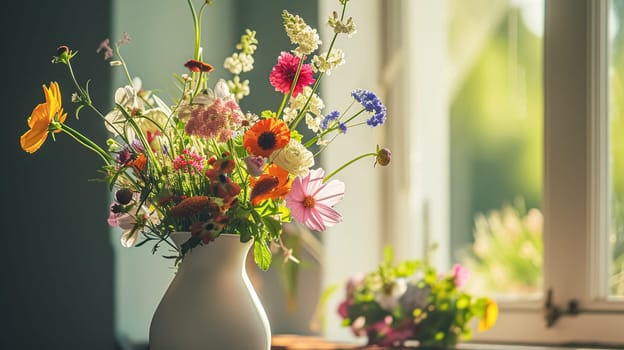 Beautiful bouquet of flowers in a vase. Floral arrangement