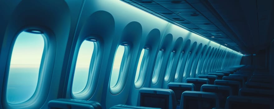 Through the window of an airplane, the view reveals the clouds, sky, and possibly the ground below. The airplane wing or engine may also be visible.
