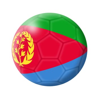 An Eritrea soccer ball football 3d illustration isolated on white with clipping path