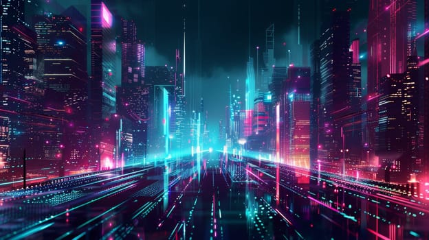 Abstract futuristic city background.