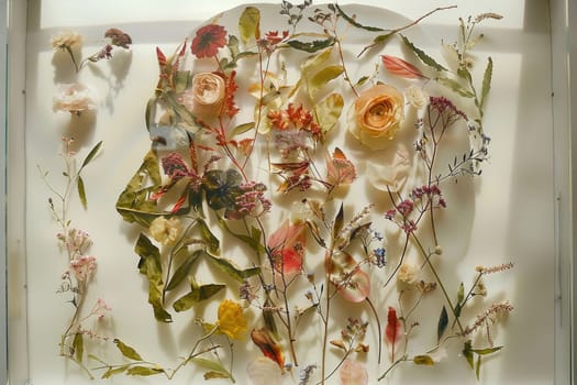 Artwork made from Pressed Flowers and mulberry paper