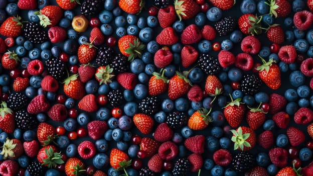 Assorted Berries Arranged in a Pattern.