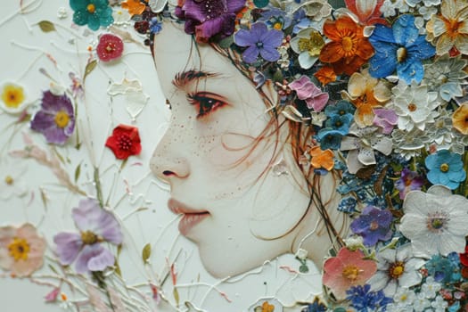 Artwork made from Pressed Flowers and mulberry paper