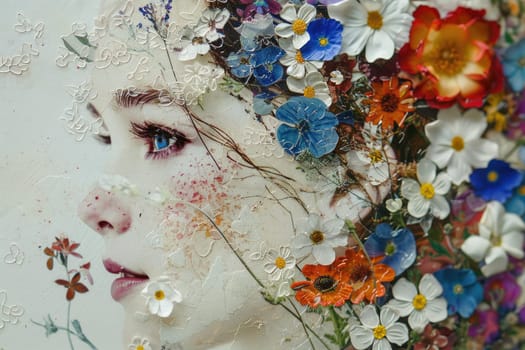 Artwork made from Pressed Flowers and mulberry paper