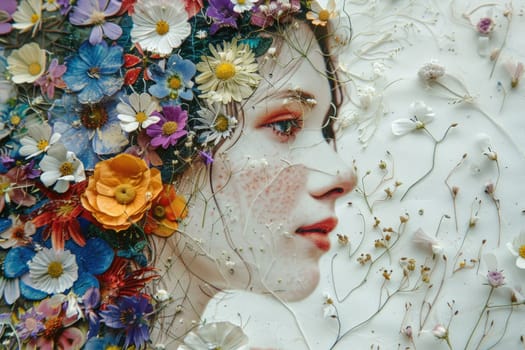 Artwork made from Pressed Flowers and mulberry paper