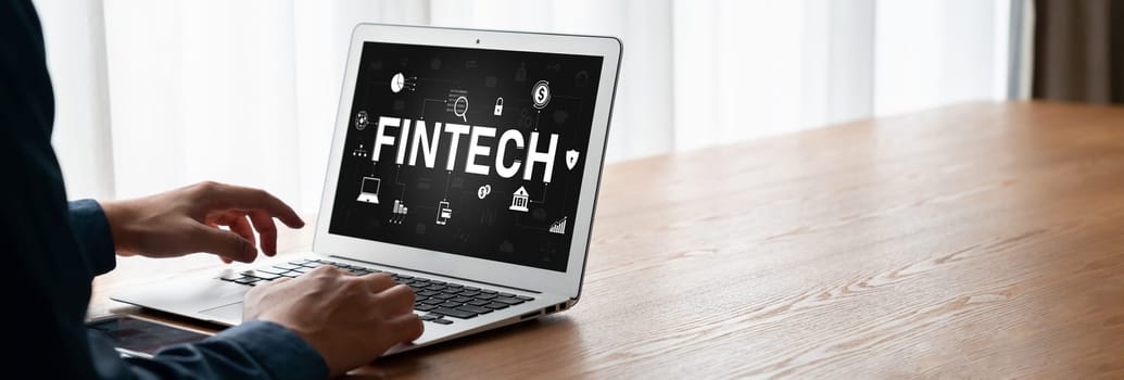 Fintech financial technology software for modish business to analyze marketing strategy