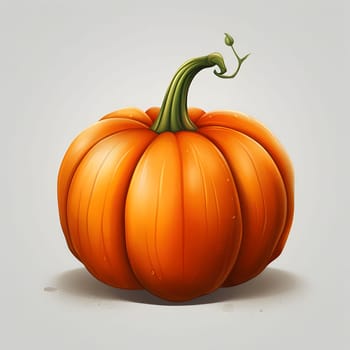 Isolated pumpkin 3D illustration on a solid light background. Pumpkin as a dish of thanksgiving for the harvest. An atmosphere of joy and celebration.
