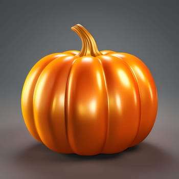 Slippery orange pumpkin on gray isolated background. Pumpkin as a dish of thanksgiving for the harvest. An atmosphere of joy and celebration.