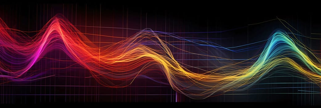 Stock Market: Abstract background with sound wave. Futuristic technology style. Vector illustration.