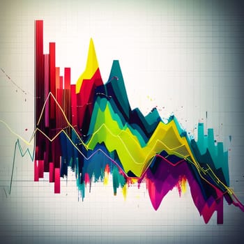 Stock Market: abstract background with colorful graphs and charts. vector eps10