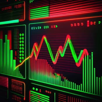Stock Market: 3d rendering of stock market chart on digital screen. Business and finance concept.