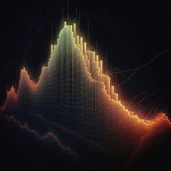 Stock Market: financial graph on a dark background. 3d rendering, 3d illustration