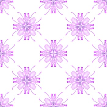 Medallion seamless pattern. Purple overwhelming boho chic summer design. Watercolor medallion seamless border. Textile ready posh print, swimwear fabric, wallpaper, wrapping.