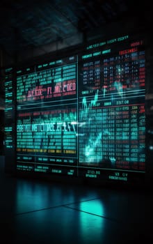 Stock Market: Stock market financial indicator on digital screen. 3d rendering toned image