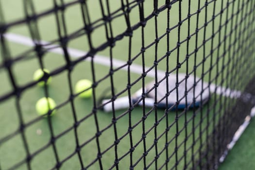 Set of sport equipment on green grass. High quality photo