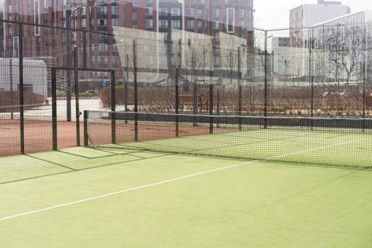 Beautiful tennis court on sunny day. High quality photo