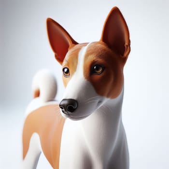 Portrait of a Basenji dog breed isolated on a white background