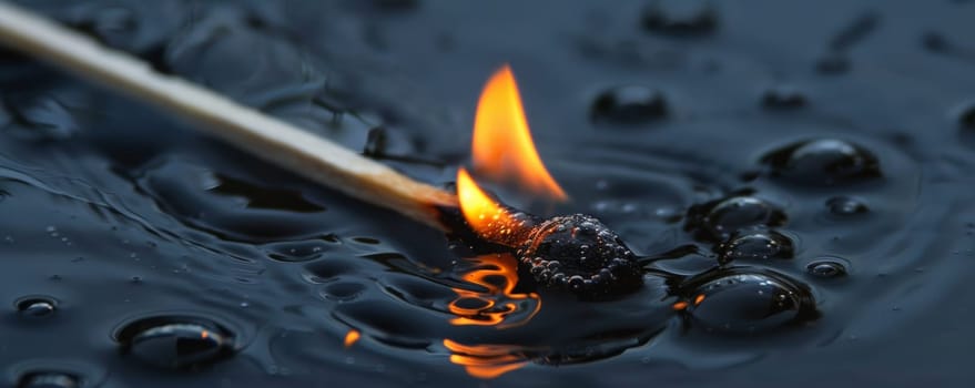 Matchstick Igniting in Water background.