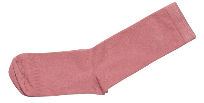 Pink socks on isolated background, top view