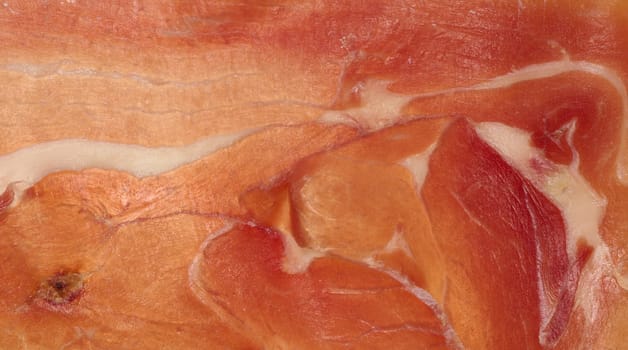 Thinly sliced jamon, top view