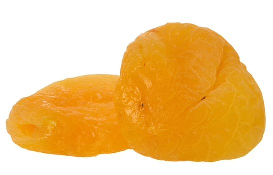 Dried apricot on isolated background, close up