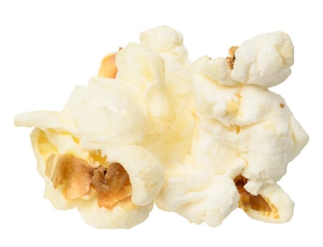 Sweet popcorn on isolated background, close up