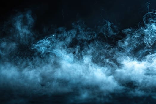 Abstract blue smoke on a black background.