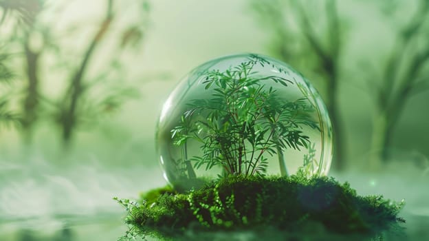 Crystal Ball Reflecting the Forest Environment.