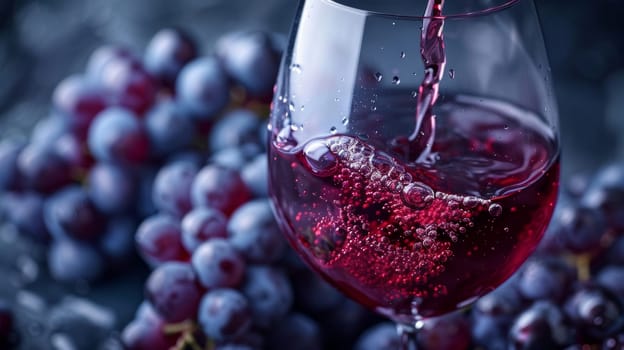 Red Wine Being Poured Into a Wine Glass.