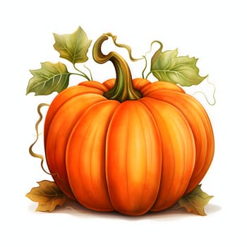 Pumpkin, Halloween image on a white isolated background. Atmosphere of darkness and fear.