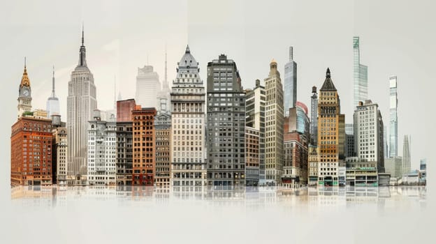 The evolution of buildings from the past to the present in one picture