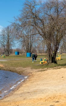 People enjoying sunny day out in the park