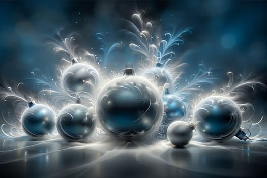 New Year greeting card with New Year balls .