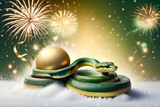 New Year greeting card with New Year balls .