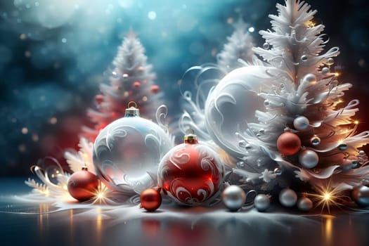 New Year greeting card with New Year balls .