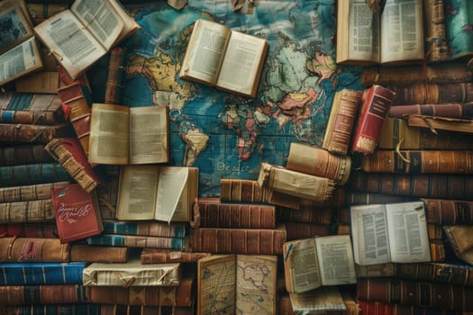 On World Book Day, envision a scene where books from around the globe gather, symbolizing the universal language of knowledge that transcends borders and cultures.